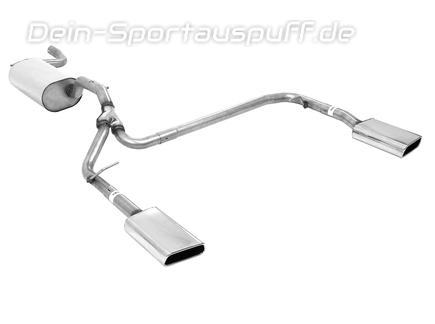 Fox Edelstahl Duplex Sportauspuff Ford Focus 3 Turnier 1.0l Ecoboost je 145x65mm trapezförmig eingerollt abgeschrägt