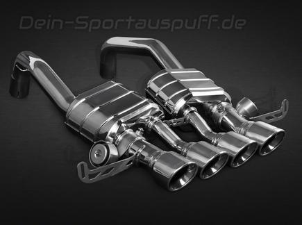 Capristo Edelstahl Sportauspuff Mittig Corvette C7 inkl. Z06 4x rund eingerollt abgeschrägt