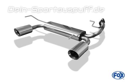 Fox Edelstahl Duplex Sportauspuff Suzuki Swift 4 Typ FZ NZ 1.2l ab 2010 je 100mm rund doppelwandig abgeschrägt