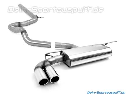 Fox Edelstahl Racing-Sportauspuffanlage ab Kat VW Golf 7 1.2l 1.4l TSI 1.6l TDI 2x80mm rund eingerollt abgeschrägt
