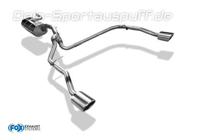 Fox Edelstahl Duplex Sportauspuff Ford Focus 3 Turnier 1.0l Ecoboost mit Styling-Paket je 115x85mm oval eingerollt abgeschrägt