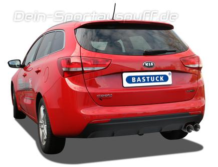 Bastuck Edelstahl Sportauspuff Kia Ceed 2 Sportwagon GT-Line Typ JD 2x85mm rund doppelwandig gerade