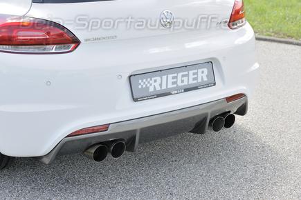 Rieger Heckeinsatz in Carbon-Optik für Doppelrohr Ausschnitt rechts u. links VW Scirocco 3 R-Line