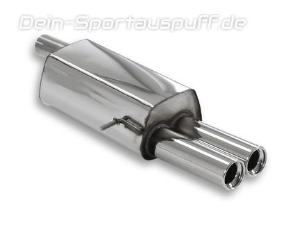 Fox Edelstahl Sportauspuff VW Sharan 1 7M 1.8T u. 2.8l V6 2x80mm rund eingerollt gerade mit Absorber