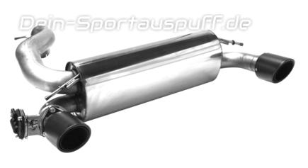 Bastuck Edelstahl Duplex Sportauspuff Ø76mm mit Klappensteuerung Ford Focus 3 RS ab 2016 je 100mm rund eingerollt abgeschrägt aus Carbon
