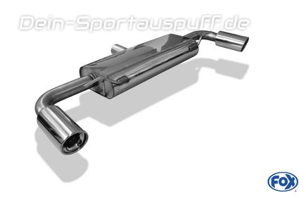 FOX Edelstahl Duplex Sportauspuff Audi TT 8J Coupe u. Roadster mit S-Line je 100mm rund eingerollt abgeschrägt mit Absorber
