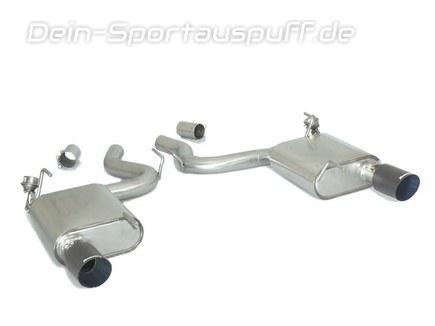 Ragazzon Edelstahl Duplex Sportauspuff mit Klappensteuerung Ford Mustang 6 Coupe 2.3l EcoBoost je 102mm rund scharf abgeschrägt aus Carbon