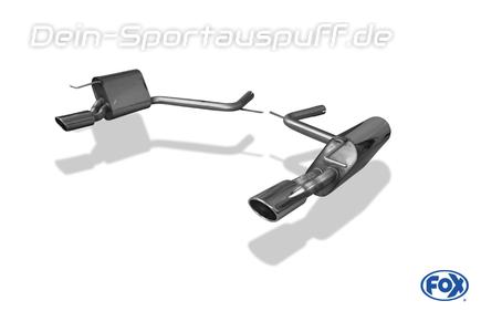 Fox Edelstahl Duplex Sportauspuff Mercedes E-Klasse W211 S211 T-Modell je 115x85mm oval eingerollt abgeschrägt