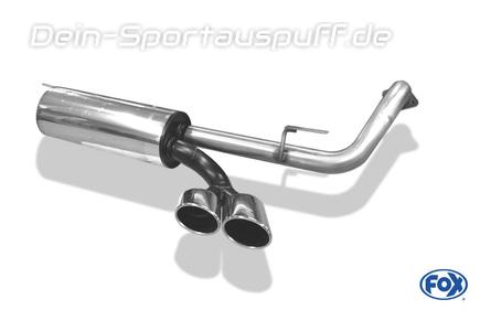 Fox Edelstahl Sportauspuff Mercedes G-Klasse Cabrio W463 ohne Trittbrett 2x115x85mm Porsche-Design oval eingerollt seitlich abgeschrägt