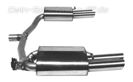 Bastuck Edelstahl Duplex Sportauspuff mit Klappensteuerung Kia Optima 2 Typ JF GT-Line je 2x76mm rund eingerollt abgeschrägt