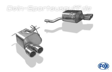 Fox Edelstahl Duplex Sportauspuff Mercedes SLK u. SLC R172 AMG Line je 2x76mm rund eingerollt abgeschrägt