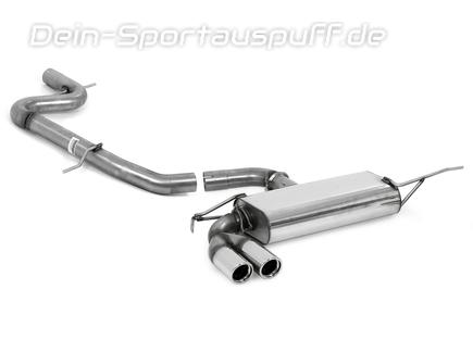 Fox Edelstahl Racing-Komplettanlage ab Kat. Ø70mm Audi A3 8P 1.4 TFSI 2x76mm rund eingerollt abgeschrägt