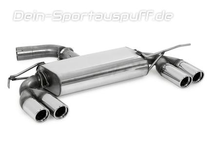 Fox Edelstahl Duplex Sportauspuff Ø70mm Audi A3 8P 1.4 TFSI je 2x76mm rund eingerollt abgeschrägt
