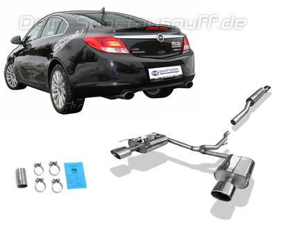 Fox Edelstahl Duplex Sportauspuffanlage ab Kat Opel Insignia 2l 4x4 je 140x90mm oval eingerollt abgeschrägt