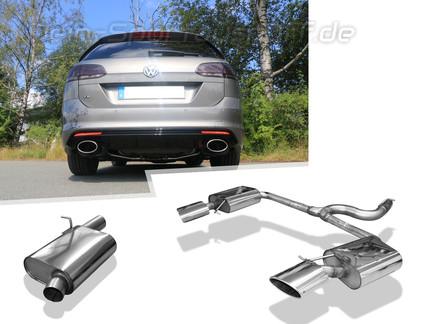 FOX Edelstahl Duplex Sportauspuffanlage ab Kat VW Golf 7 R Variant je 160x90mm oval eingerollt seitlich abgeschrägt