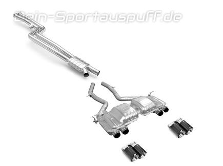 Eisenmann Edelstahl Duplex Sportauspuff-Komplettanlage ab Kat BMW 4er M4 F82 Coupe je 2x90mm rund aus Carbon