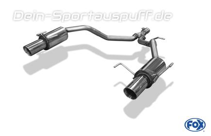 Fox Edelstahl Duplex Sportauspuff Suzuki Swift 4 Typ FZ NZ 1.2l 4x4 ab 2010 je 90mm rund doppelwandig abgeschrägt