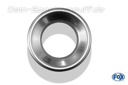 Fox Edelstahl Auspuff Endrohr Deckel anschweißbar 70mm rund Lochdurchmesser: 40mm