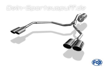 Fox Edelstahl Duplex Sportauspuff VW Amarok 4x4 je 2x115x85mm oval eingerollt abgeschrägt
