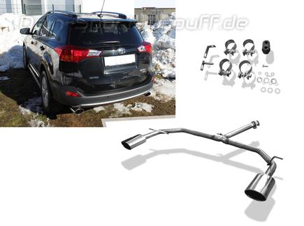 Fox Edelstahl Duplex Endrohrsystem Toyota RAV4 IV Diesel ab 2013 je 140x90mm oval eingerollt abgeschrägt
