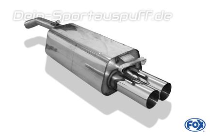FOX Edelstahl Sportauspuff Audi 100, A6 Typ C4 2x76mm rund scharf