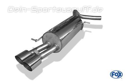 FOX Edelstahl Sportauspuff Ø63,5mm VW Polo 6R GT u. GTI 2x90mm rund scharf abgeschrägt