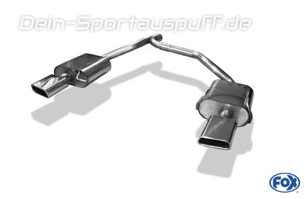 FOX Edelstahl Duplex Sportauspuff VW Jetta 4 (Typ 162) 2.0l 2.5l je 145x65mm trapezförmig eingerollt abgeschrägt
