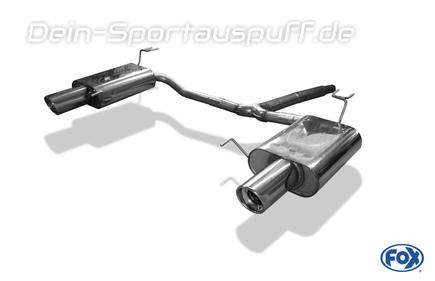 Fox Edelstahl Duplex Sportauspuff Honda Accord 8 CU2 Limousine/Tourer ab 2008 je 100mm rund eingerollt abgeschrägt mit Absorber