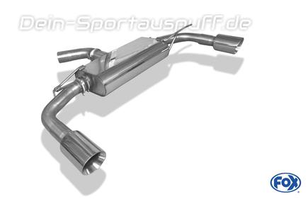 Fox Edelstahl Duplex Sportauspuff VW Beetle inkl. Cabrio Typ 16 5C 1.2l (Mod. mit Starrachse) je 100mm rund doppelwandig doppelwandig abgeschrägt