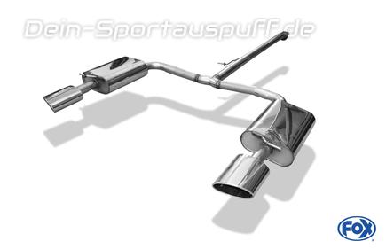 FOX Edelstahl Duplex Sportauspuff Kia Optima 2 Typ JF Sportswagon 2.0l GT je 160x90mm oval eingerollt seitlich abgeschrägt