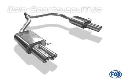 FOX Edelstahl Duplex Sportauspuff Skoda Octavia RS 1Z je 2x76mm rund doppelwandig abgeschrägt