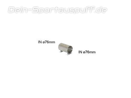 Ragazzon Edelstahl Adapter Doppelmuffe 76mm auf 76mm