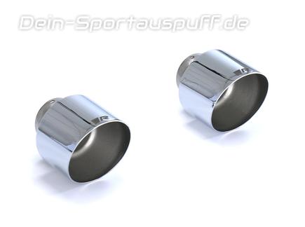 Remus Edelstahl Endrohrsatz 2x115mm rund scharfkantig abgeschrägt (Länge 145mm)