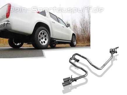 FOX Edelstahl Sidepipe Endrohrsystem rechts/links Mercedes X-Klasse X470 4MATIC je 2x90mm rund eingerollt abgeschrägt