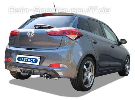 Bastuck Edelstahl Sportauspuff inkl. Adapter auf Serie Hyundai i20 Typ GB 1.0l T-GDI ab Bj. 2016 120x80mm oval eingerollt abgeschrägt