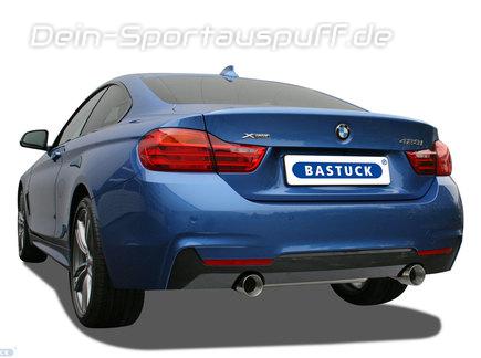 Bastuck Edelstahl Duplex Sportauspuff BMW 4er F32 F33 F36 428i 180kW bis Bj.2015 je 90mm rund doppelwandig gerade