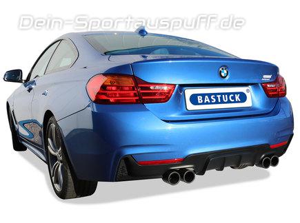 Bastuck Edelstahl Duplex Sportauspuff mit Klappensteuerung BMW 4er F32 F33 F36 428i 180kW bis Bj.2015 je 2x85mm rund eingerollt aus Carbon