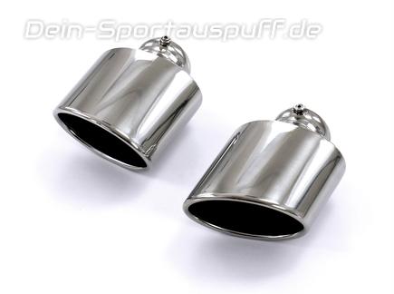 BULL-X Edelstahl Endrohrsatz zum Aufstecken 2x126x94mm oval abgeschrägt