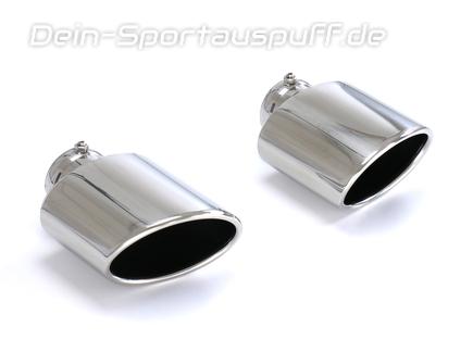 BULL-X Edelstahl Endrohrsatz zum Aufstecken 2x145x90mm oval abgeschrägt (nur für EGO-X Anlagen)