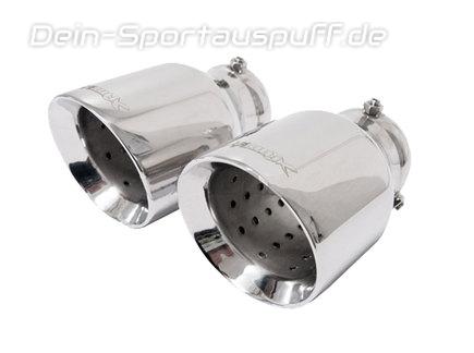 BULL-X Edelstahl Endrohrsatz zum Aufstecken 4x89mm rund doppelwandig abgeschrägt versetzt (nur für EGO-X Anlagen)