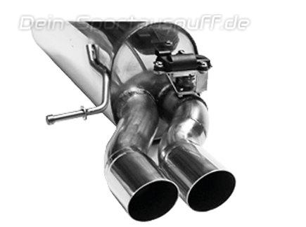 Bastuck Edelstahl Sportauspuff inkl. Klappensteuerung +Adapter auf Serie VW Polo AW ab Bj.2017 inkl. GTI 2x76mm rund scharf abgeschrägt ohne Absorber