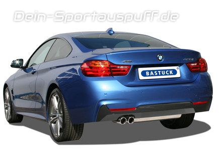 Bastuck Edelstahl Sportauspuff inkl. Adapter auf Serie BMW 4er F32 F33 F36 Diesel 2x76mm rund eingerollt abgeschrägt