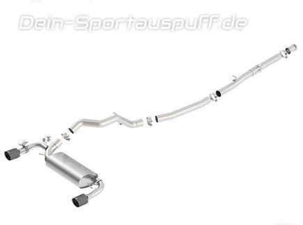 Borla ATAK Edelstahl Duplex Komplettanlage ab Kat Ford Focus 3 RS ab 08/2017 je 102mm rund abgeschrägt aus Carbon