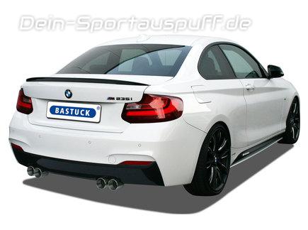 Bastuck Edelstahl Duplex Sportauspuff inkl. Adapter auf Serie BMW 2er F22 Coupe F23 Cabrio Diesel je 2x85mm rund doppelwandig gerade