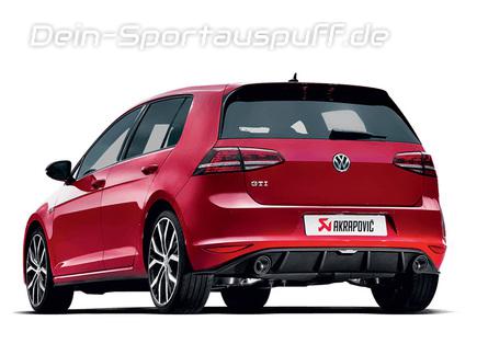 Akrapovic Slip-On Race Line Titan Duplex Sportauspuff VW Golf 7 GTI u. Performance je 1x rund eingerollt abgeschrägt aus Carbon
