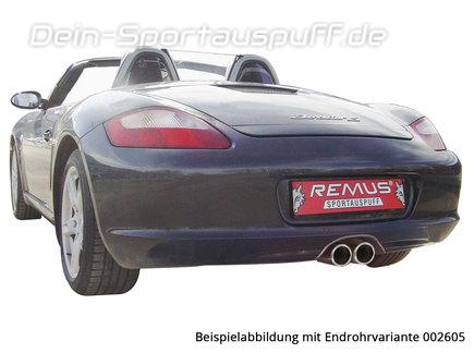 Remus Edelstahl Komplettanlage ab Vor-Kat Porsche Boxster u. Cayman inkl. S Typ 987 Vor-Facelift inkl. Endrohrsatz nach Wahl