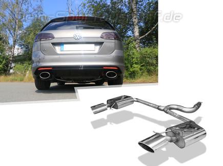 FOX Edelstahl Duplex Racing-Sportauspuffanlage ab Kat VW Golf 7 R Variant je 160x90mm oval eingerollt seitlich abgeschrägt