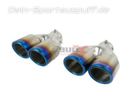 BULL-X Titan Duplex Endrohrsatz zum Aufstecken Y-Rohr Anschluss je 63,5mm auf je 2x101mm rund abgeschrägt