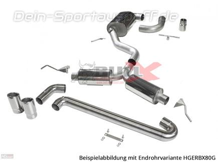 BULL-X Y-Style Edelstahl Sportauspuff-Komplettanlage ab Kat Ø76mm VW Scirocco 3 Typ 13 inkl. Endrohrsatz nach Wahl