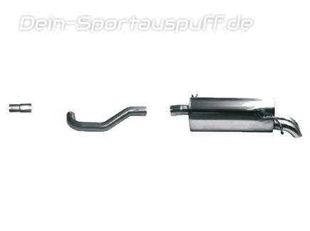 Bastuck Edelstahl Sportauspuff inkl. Verbindungsrohr auf Serie Seat Ibiza 6F FR-Line ab Bj. 2017 2x63mm Diesel-Optik